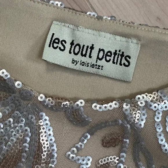 Let tout Petits girls gold cream sequin party shift dress - Picture 5 of 9